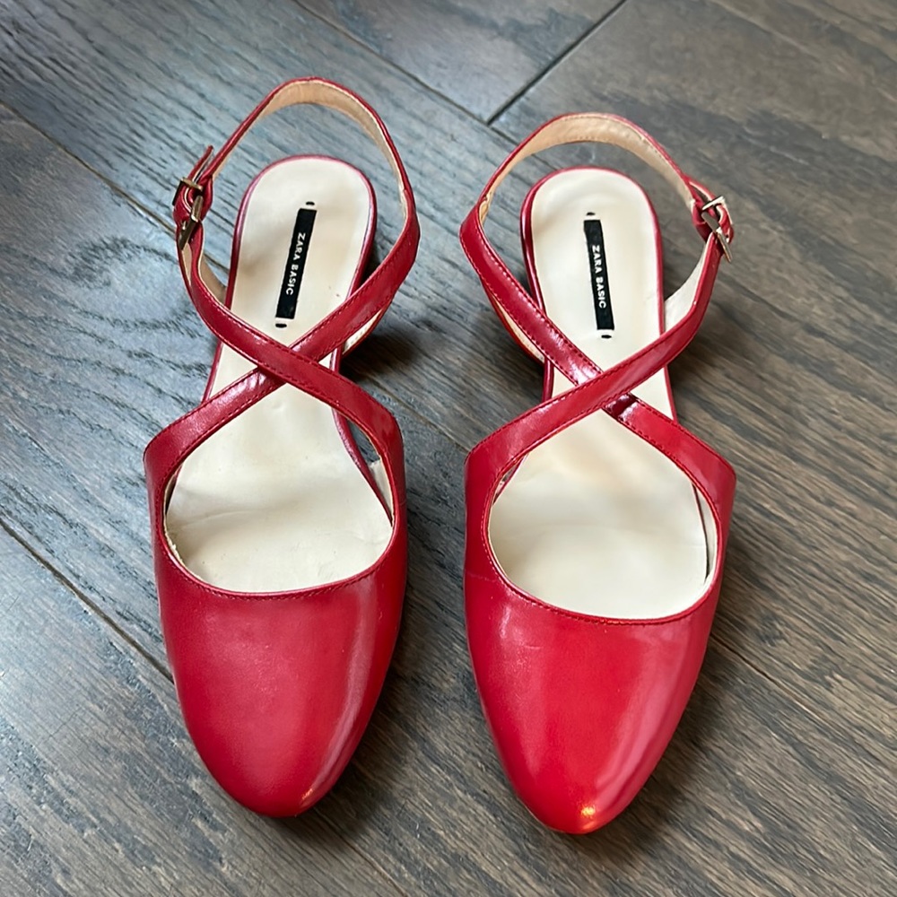 Zara Red Criss Cross Flats